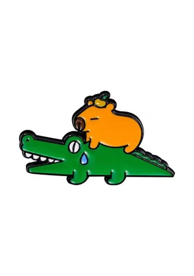 Capybara Kadın Broş Çocuk Broş, İğneli Broş, Klipsli Broş Yaka Broşu, Çeket Yaka İğnesi, Mineli B181