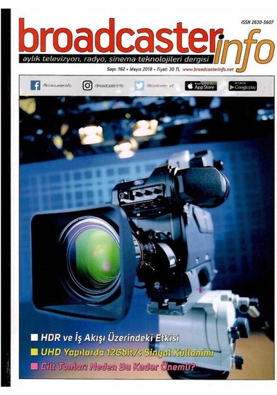 Broadcasterinfo:aylık Televizyon,radyo,sinema Teknolojileri Dergisi-hdr Ve İş Akışı Üzerindeki Etkisi Sayı:162-mayıs 2018 Retro Koleksiyon Eski Baskı