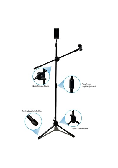Coverzone 190cm Maksimum Uzunluk Mikrofon Standı Multi Fonksiyonel 2in1 Mikrofon Ve Tablet Stand Katlanabilir Açısı Ayarlanabilir Zemin Üstü - Canlı Müzik Mikrofon Telefon Stand 103sp 1 Coverzone 190cm Maksimum Uzunluk Mikrofon Standı Multi Fonksiyonel 2in1 Mikrofon Ve Tablet Stand Katlanabilir Açısı Ayarlanabilir Zemin Üstü - Canlı Müzik Mikrofon Telefon Stand 103sp 1
