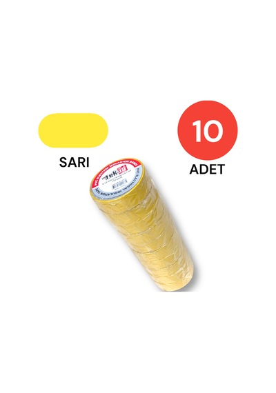 Tek-iş Izole Bant Elektrik Bandı Sarı 10 Adet