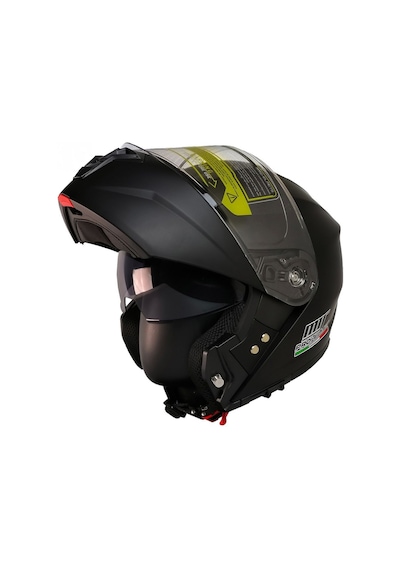 Motosiklet Çene Açılır Kask Güneş Vizörlü Ece 22.06 Sertifikalı New Motor Kaskı V2 Mat Black Siyah