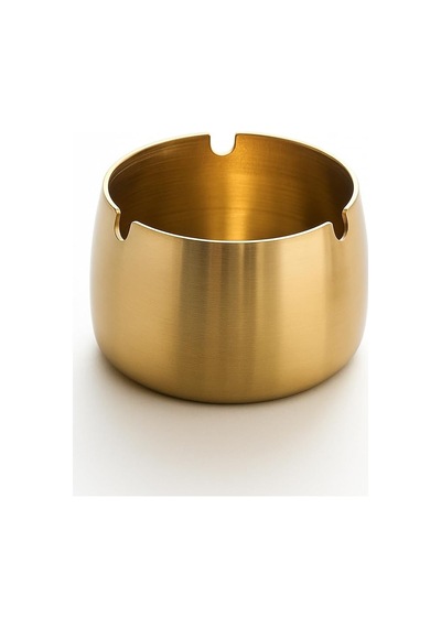 Gold Metal Küllük, Modern Tasarım Lüks Kül Tablası, Şık Ve Zarif Dekoratif Masaüstü Küllük, Ev Ve Ofis İçin İdeal Altın Rengi Kül Tepsisi, Kolay Temizlenir Metal Kül Kabı