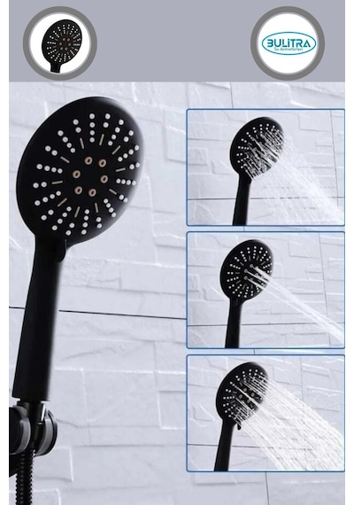Siyah Lüx Duş Başlığı Black Duş Başlığı Çift Fonksiyonlu Tasarruflu Duş Başlığı Siyah Plastik Diğer
