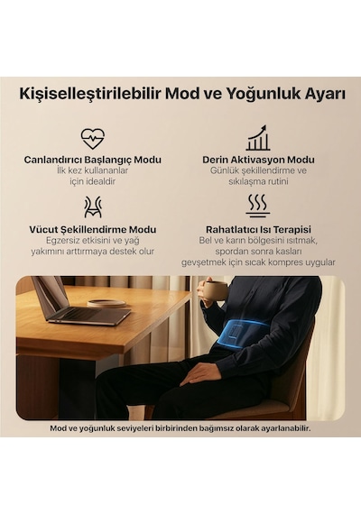 SKG GS300 TENS-EMS Akıllı Taşınabilir Karın Masaj Aleti/Robotu | Isı Terapisi - Termoterapi