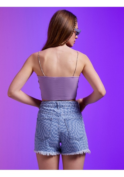 Koton İnce Askılı Crop Atlet Lila 2sal30278ık 2SAL30278IK371 Lila