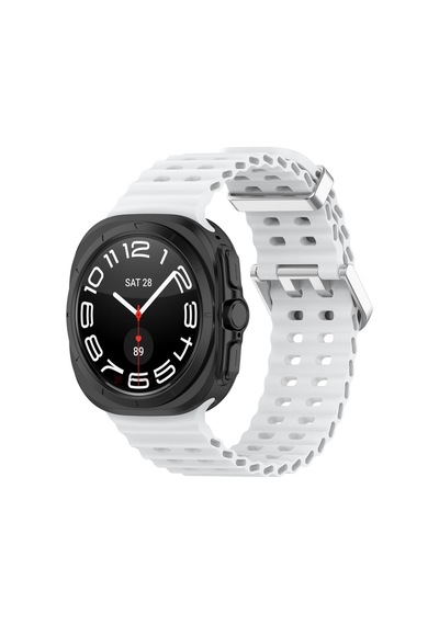 Samsung Galaxy Watch 7 Ultra İle Uyumlu Airflow Metal Tokalı Yumuşak Soft Silikon Kordon