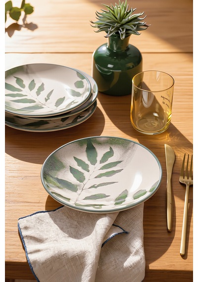 Keramika Botanical Grace Pasta Tabağı 20 Cm 4 Adet 23447 Çok renkli