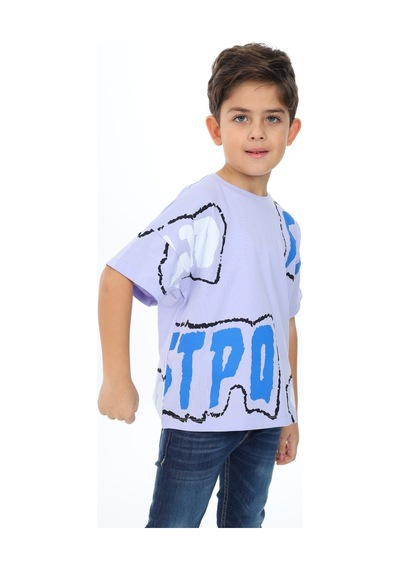 Toontoy Kids Toontoy Erkek Çocuk Stpo Baskılı Tişört Mavi
