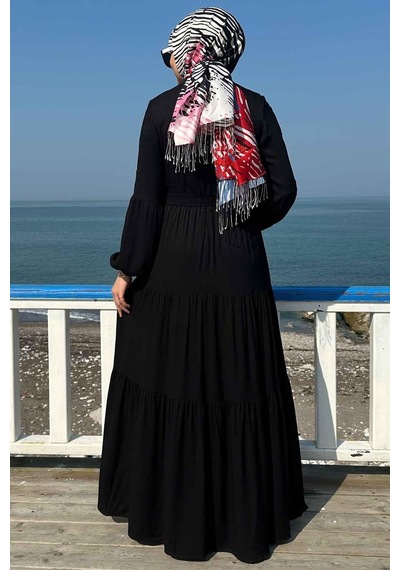 Rabia Şamlı Asil Siyah Elbise Normal