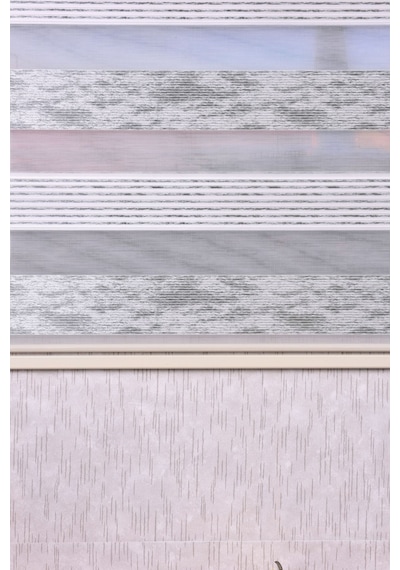 Gri Düz-pliseli Etek Dilimsiz 10790-v11 Zebra Stor Güneşlik Perde