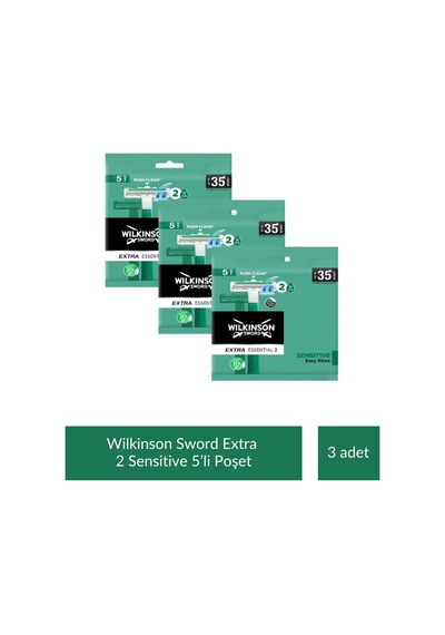 Wilkinson Extra Essential 2 Bıçaklı Erkek Kullan At Tıraş Bıçağı 5 Adet X 3 Paket