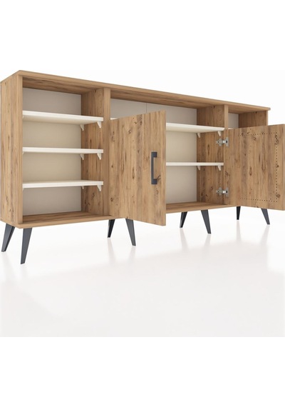 Arges Konsol 8 Raflı 2 Kapaklı 176x30x83 Çam-çam/aytaşı Çam/aytaşı Arges Konsol 8 Raflı 2 Kapaklı 176x30x83 Çam-çam/aytaşı Çam/aytaşı