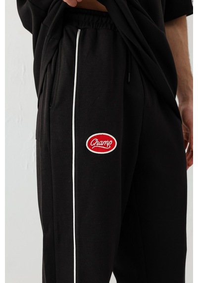 Oversize Baskılı Eşofman Takım V90-21 Siyah