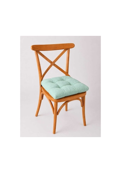 Pofidik Sandalye Minderi Özel Dikişli Bağcıklı 40x40 Cm 1 Adet Turkuaz Turkuaz