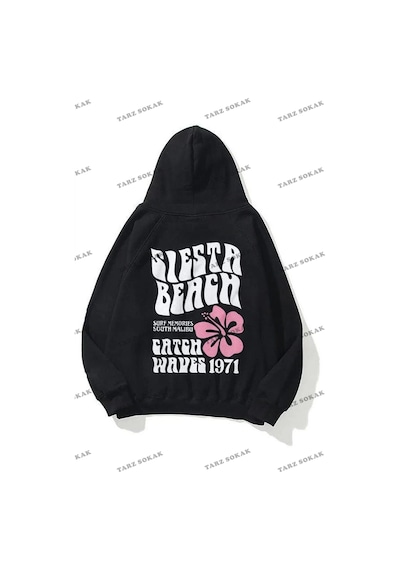 Tarzsokak Y2k Unisex Siesta Beach Sweatshirt Kod 1997 Siyah