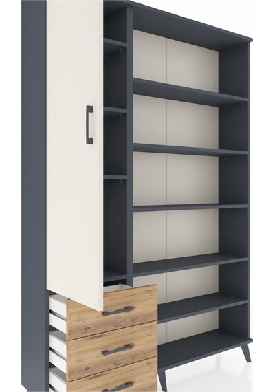 Arges Dolap 9 Raflı 3 Çekmeceli 3 Kapaklı 132x30x195 Antrasit-aytaşı/çam Aytası/atlas Çam Arges Dolap 9 Raflı 3 Çekmeceli 3 Kapaklı 132x30x195 Antrasit-aytaşı/çam Aytası/atlas Çam