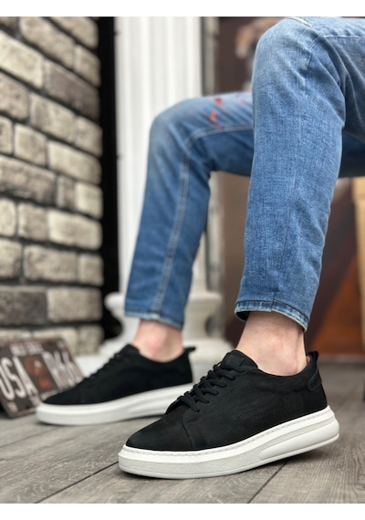 DMR Elegance Ba0336 İçi Dışı Hakiki Nubuk Deri Siyah Bağcıklı Casual Erkek Ayakkabı Rekli DMR Elegance Ba0336 İçi Dışı Hakiki Nubuk Deri Siyah Bağcıklı Casual Erkek Ayakkabı Rekli
