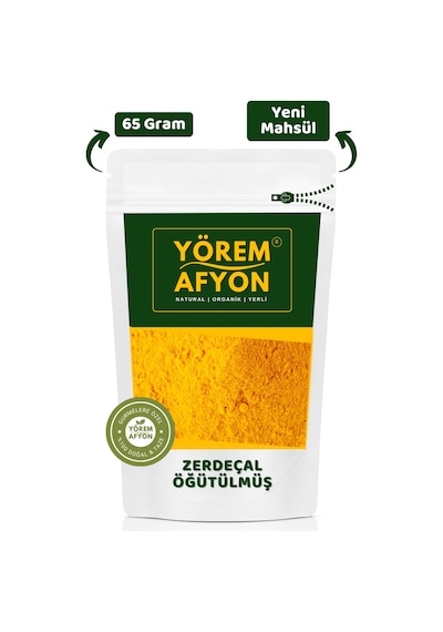 Yörem Afyon Toprağın Altın Kalbi Yüksek Kurkuminli Saf Öğütülmüş Zerdeçal Toz Curcuma Longa 65 G