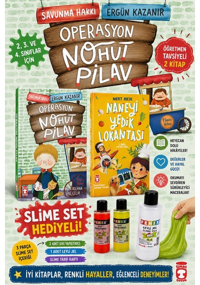 Timaş 2,3. Ve 4.sınıflar İçin Operasyon Nohut Pilav - Naneyi Yedik Lokantası Slime Set Hediyeli