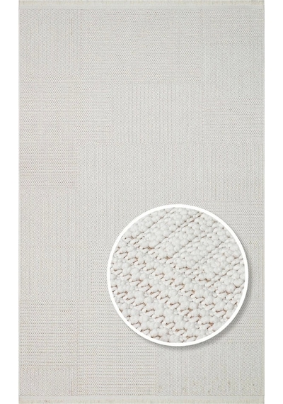Eko Halı Motto Mot 11 White İskandinav Halı Beyaz