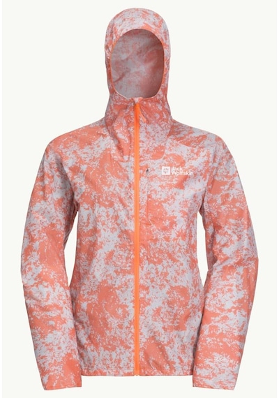 Jack Wolfskin 1307851 8312 Prelight Wind Jkt W Grid Camo Kadın Outdoor Ceket Yeşil