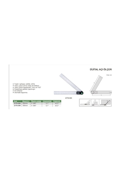 Insize 2176-300 Dijital Açı Ölçer