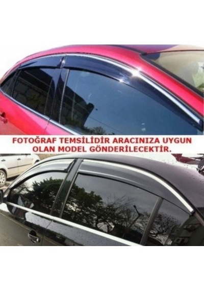 Renault Clio 4 2016 2017 2018 2019 Uyumlu Chrome Style Metal Kromlu Cam Rüzgarlığı 4 Parça Sunplex