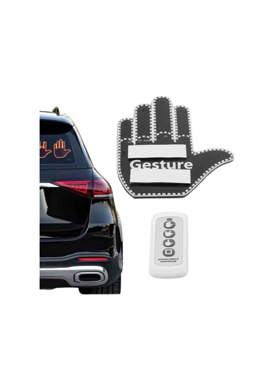 El Orta Parmak Led Kumandalı Araç İçi Reflektör Arka Cam El Simgesi Çok Renkli 65100650