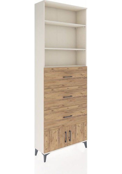 Arges Dolap 3 Raflı 3 Çekmeceli 2 Kapaklı 88x30x243 Aytaşı-çam Aytaşı