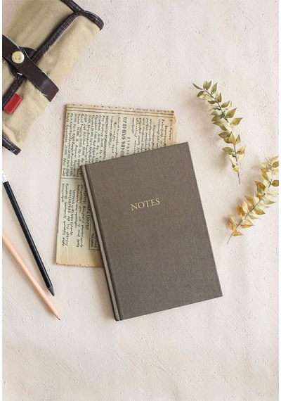 Bez Ciltli Defter / Çizgili Gri