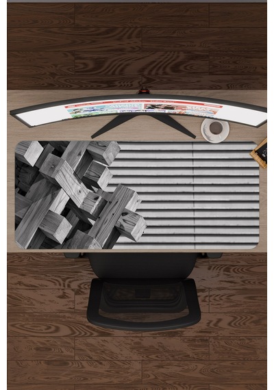 Brütalist Tarz Kaymaz Dikişli Kauçuk Oyuncu Mousepad V2 - 90x40 Xxl Gaming Mouse Pad Fare Altlığı