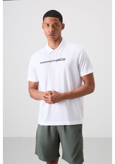 Beyaz Polyester Nefes Alan Dokulu İnce Esnek Standart Fit Polo Yaka Erkek Performans T-shirt - 8839 Beyaz Beyaz Polyester Nefes Alan Dokulu İnce Esnek Standart Fit Polo Yaka Erkek Performans T-shirt - 8839 Beyaz