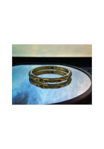 Aurelia Twist Pearl 24k Parıltılı Dokulu Çelik Bileklik Mavi