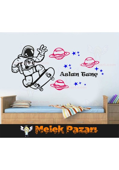 Uzay, Astronot Gezegen Ve Yıldızlar Duvar Sticker