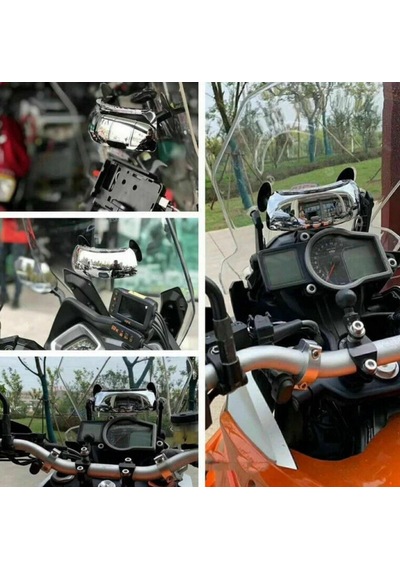 Carub Ayna Motosiklet Ön Cam Üstü 180 Derece Panoramik Görüş Geniş Ayarlanabilir Salınım Açı Kör Nokta Aynası Tekli Br0221270