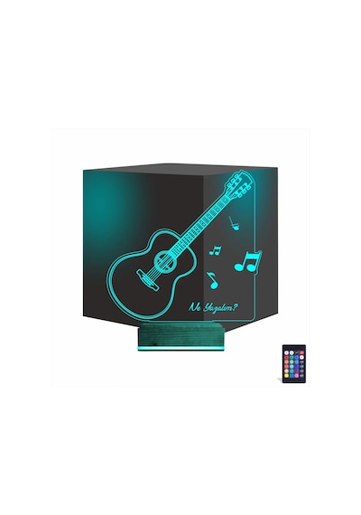 Luvivia Klasik Gitar Müzik Nota Kişiye Özel 3d Lamba - Masa Gece Lambası V1 Şeffaf