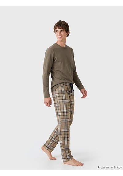 Lc Waikiki Lc Waıkıkı Bej Standart Kalıp Ekose Erkek Pijama Altı