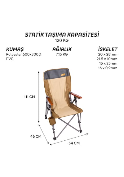 Freecamp Trager Katlanır Sandalye-kahverengi Kahverengi