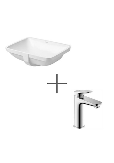 Duravit Starck 3 49 Cm Tezgahaltı Lavabo Ve Wave Lavabo Bataryası