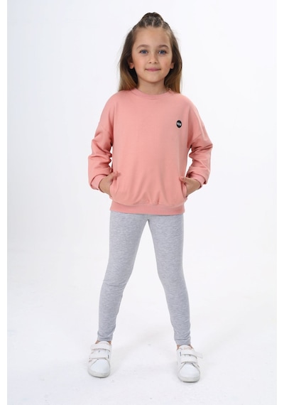 Toontoy Kids Toontoy Kız Çocuk 2'li Takım Baskılı Bisiklet Yaka Düşük Omuz Cepli Sweatshirt & Basic Düz Tayt Mercan Toontoy Kids Toontoy Kız Çocuk 2'li Takım Baskılı Bisiklet Yaka Düşük Omuz Cepli Sweatshirt & Basic Düz Tayt Mercan