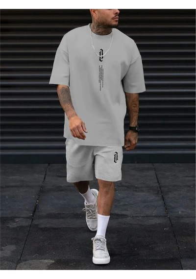 Altamira Erkek Dikey Baskılı T-shirt Şort 001