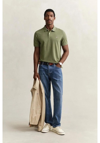 Gant Erkek Yeşil Regular Fit Logolu Polo Yaka T-shirt-14849