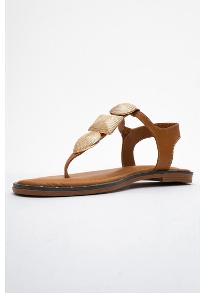 Luvishoes Luvi Shoes Helen Taba Hakiki Deri Parmak Arası Gold Tokalı Kadın Sandalet Taba Luvishoes Luvi Shoes Helen Taba Hakiki Deri Parmak Arası Gold Tokalı Kadın Sandalet Taba