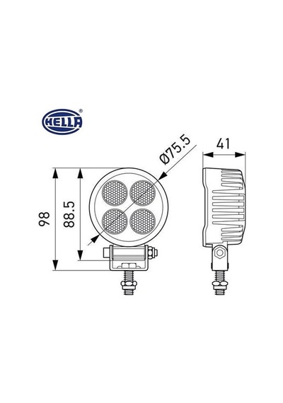Hella 12V-24V Off-Road Çalışma Lambası 24W 1700 Lümen 4 Ledli Y