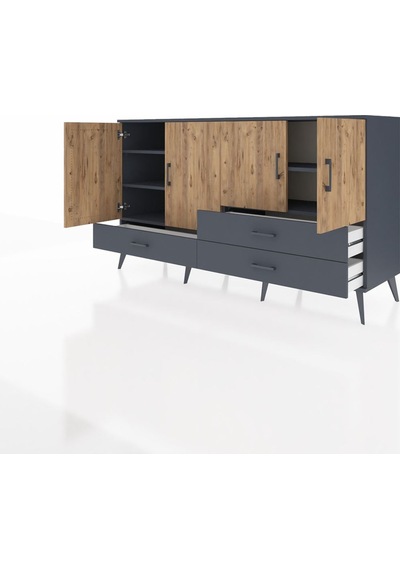 Hyperion Konsol 5 Raflı 3 Çekmeceli 4 Kapaklı 176x44x99 Antrasit- Antrasit-çam/antrasit Hyperion Konsol 5 Raflı 3 Çekmeceli 4 Kapaklı 176x44x99 Antrasit- Antrasit-çam/antrasit