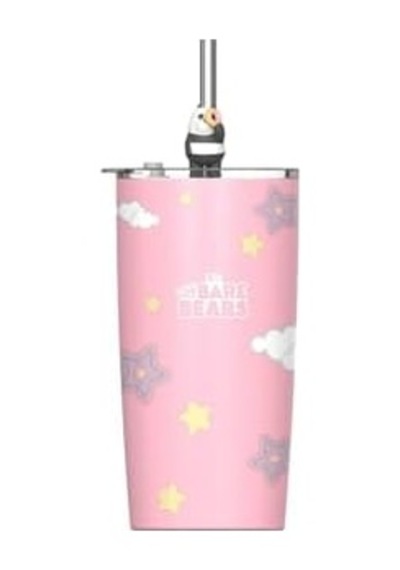 Miniso We Bare Bears Lisanslı Pipetli Termos 530ml - Panda Acı Kahverengi