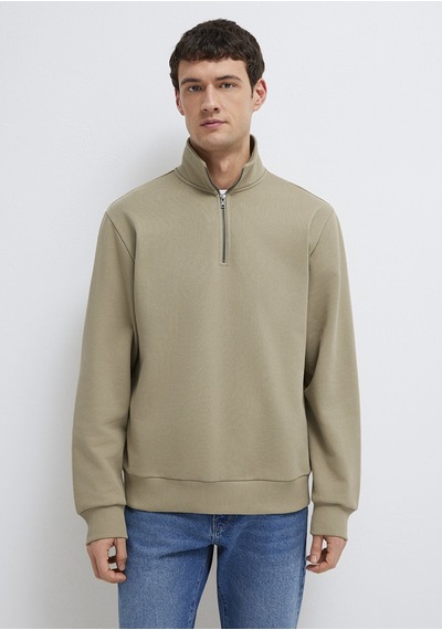 Mavi - Yarı Fermuarlı Basic Bej Sweatshirt 0s10419-70204 Bej