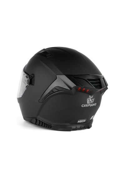 Caspiano Homer Full-face Led Işıklı Matt Black Motosiklet Kaskı Ece-r 22.06 Sertifikalı Mat Siyah