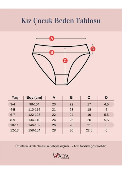 Alya Underwear Anne Kız Kombin Pamuklu Külot - Beyaz Slip İç Çamaşırı - 5'li Paket Çok Renkli-p14