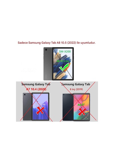 Samsung Uyumlu Galaxy Tab A8 10.5 Sm x200 Standlı Askılı Karakterli Çocuk Kılıfı Tablet